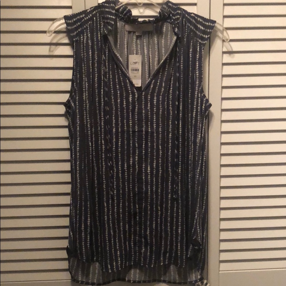 Loft blue sleeveless top